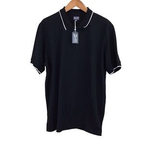 Benny‎ Gold Black Short Sleeve Pique Polo Shirt 2XL NWT
